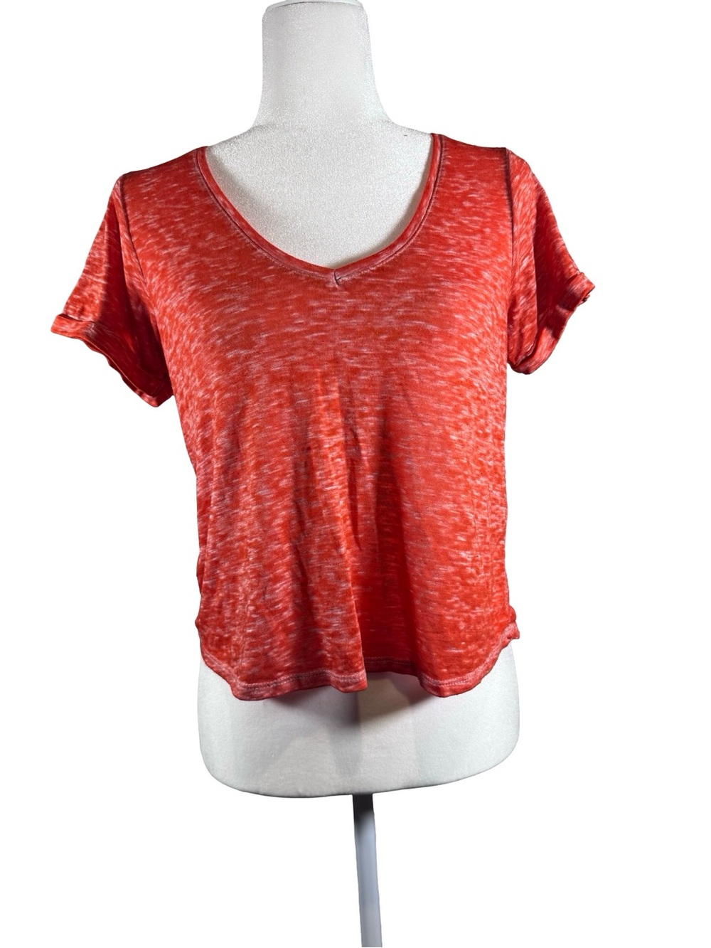 Cotton On Women's Short Sleeve V-Neck Tee - Red Heather